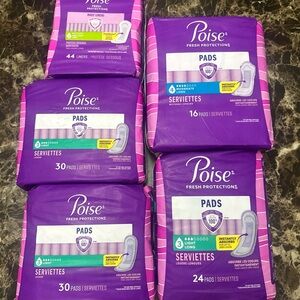Lot 150 pads Poise Fresh Protection Pads 2 liners, 3 light, 4 moderate